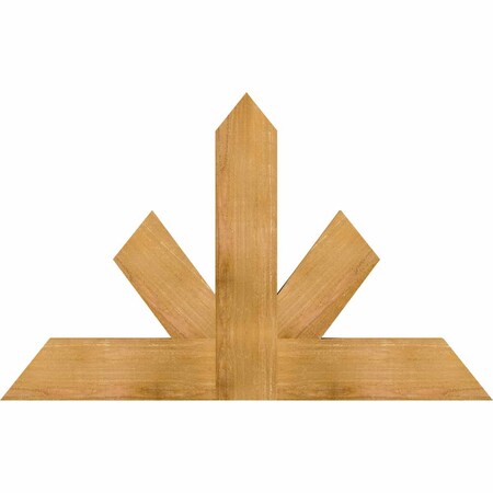 Ekena Millwork Saratoga Rough Sawn Timber Gable Bracket, Western Red Cedar, 48"W x 30"H x 2"D x 6"F, 15/12 Pitch GBW048X30X0206SAR00RWR
